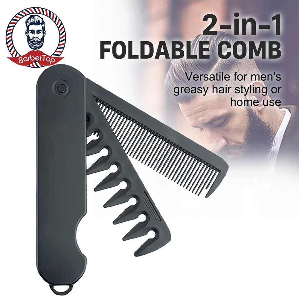 Men'S Grooming Oil - Pettine tascabile pieghevole in plastica multifunzionale