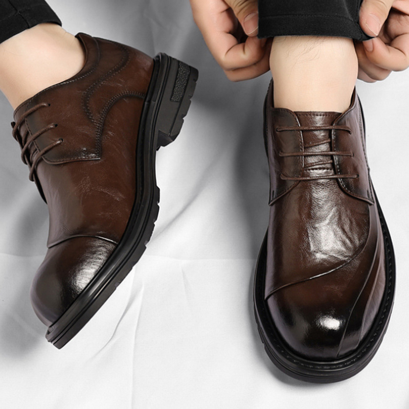 Men'S Grooming Daily - Scarpe stringate in vera pelle marrone