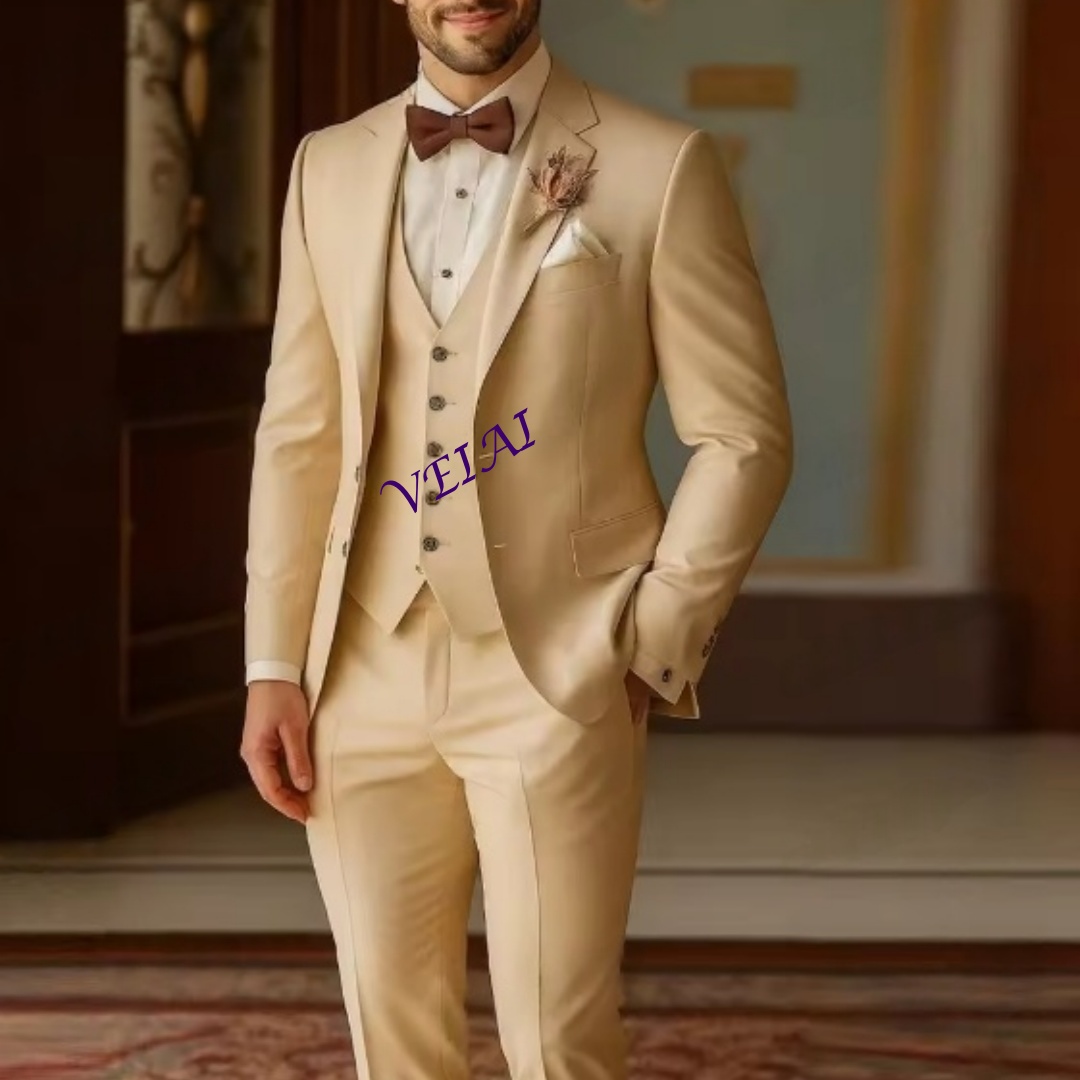 Men'S Grooming Daily - PersonalizzatoNew Champagne Abito da uomo Festa