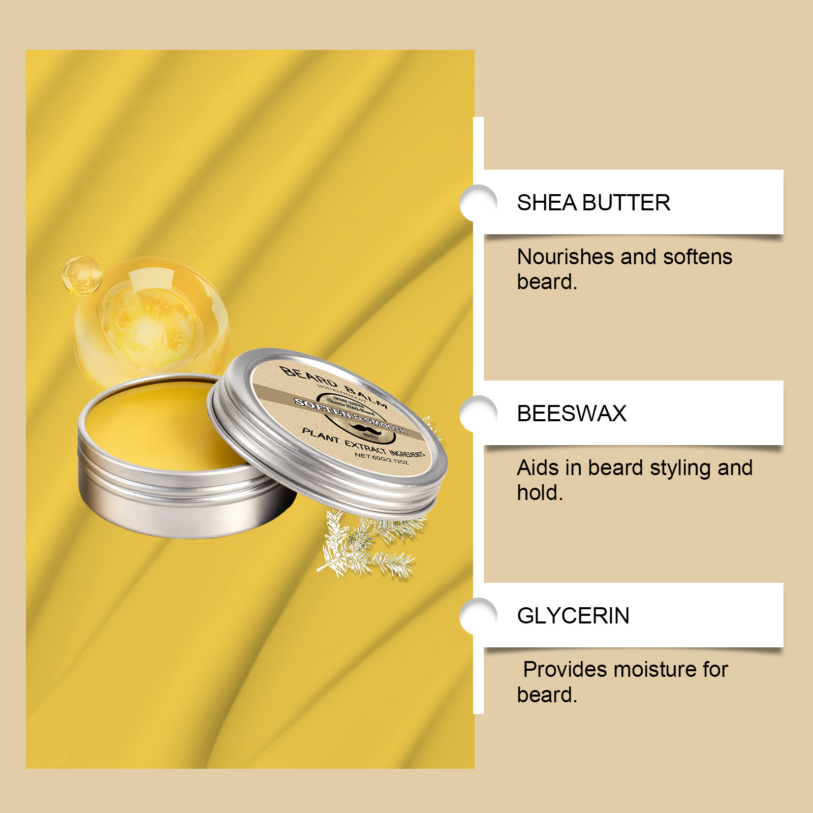 Cera per la Cura della Barba d - Men'S Grooming Wax recensione e prezzo